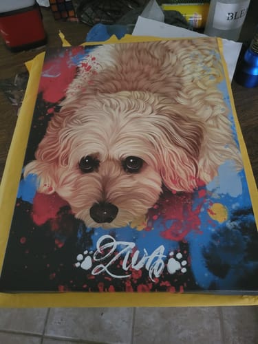 Customer photo review of Custom Pet Portrait - Abstract Style