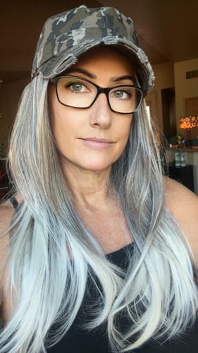 Customer photo review of Topless Beach White Sands Long (Hat Wig)