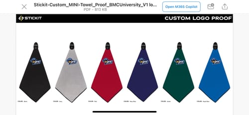 Customer photo review of STICKIT Magnetic Golf Towel