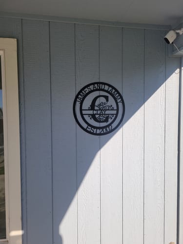 Customer photo review of Custom Metal Family Established Monogram Wall Art - 20+ Color Options