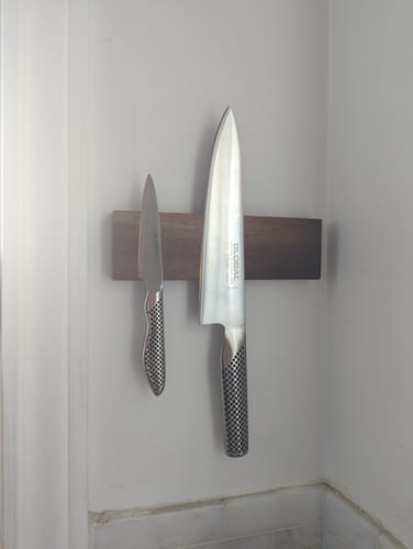Customer photo review of Walnut Magnetic Knife Rack Small