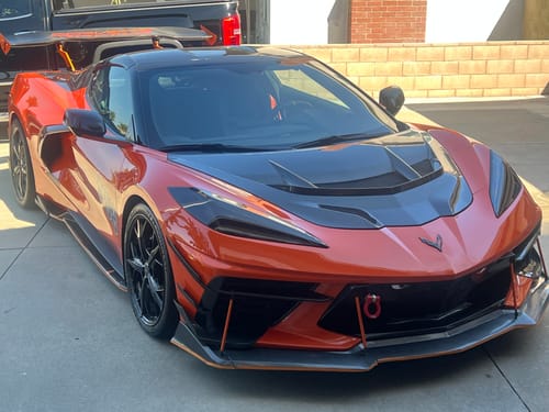 Customer photo review of Corvette C8 ZR1 Front Bumper Vented Extractor Hood