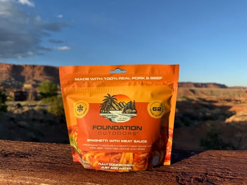 Customer photo review of FOUNDATION Outdoors Spaghetti with Meat Sauce Meal