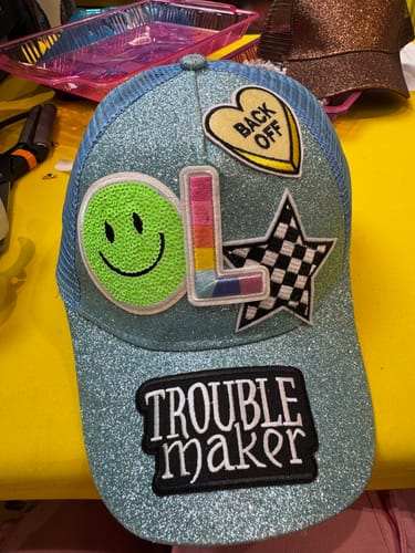 Customer photo review of Wholesale Cotton Back Opening Sequin Ponytail Baseball Caps