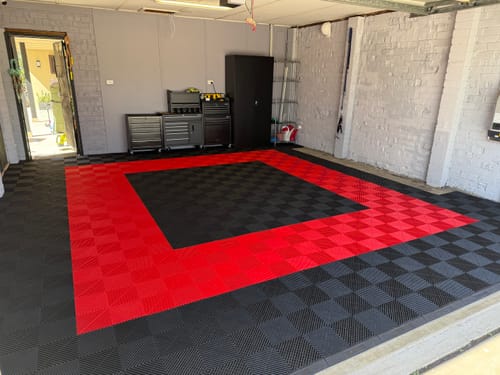 Customer photo review of Modular Interlocking Garage Flooring Tiles