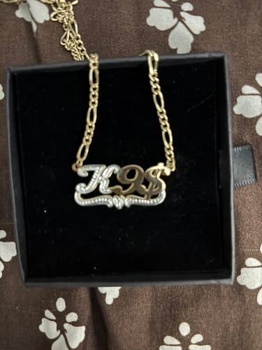 Customer photo review of Double Plated 2-tone Heart Custom Name Necklace