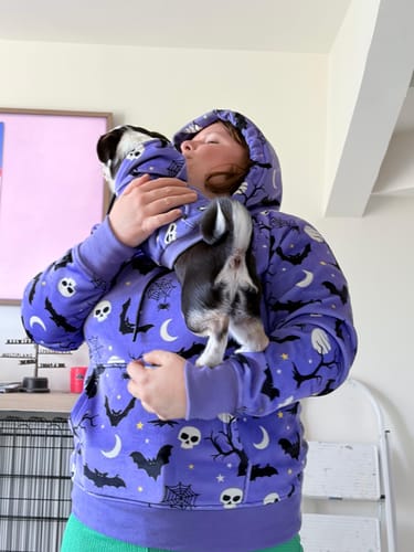 Customer photo review of Halloween Dog Hoodie - Purple