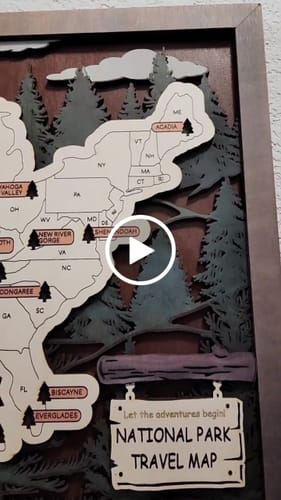 Customer video review of US 3D Wooden National Parks Travel Map With Trees To Record Park Visits (1 Design)