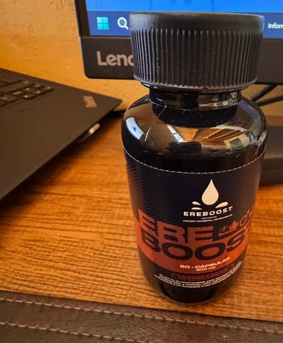Reseña con foto de un cliente sobre EREBOOST | 60 Cápsulas | Pack 3 meses
