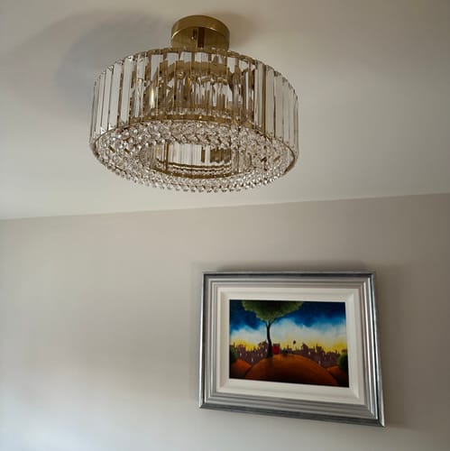 Customer photo review of 4-Light Crystal Drum Semi Flush Mount
