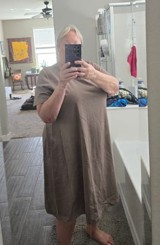 Customer photo review of Georgie Dress • Final Sale Deals! - Toasted Almond