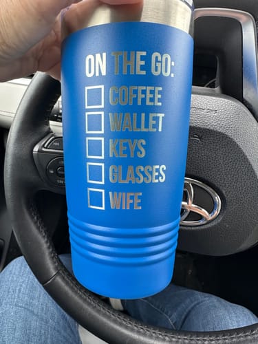 Customer photo review of Choose Your Text | ENGRAVED Polar Camel Tumbler
