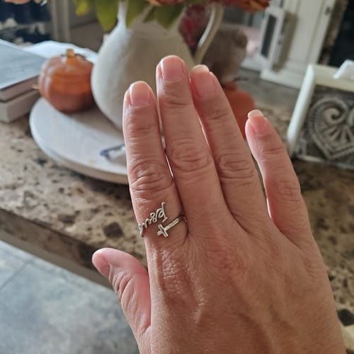 Customer photo review of Christianartworkshop Jesus & Cross Ring: A Simple Yet Profound Testament of Faith