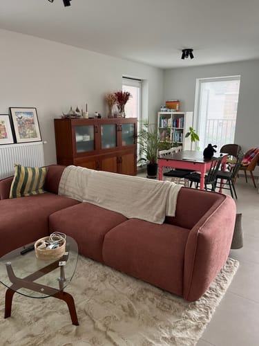 undefined review of by fonQ Soft Hoekbank met Chaise Longue Links - Micro Chenille - Oud Roze image 1 out of 1