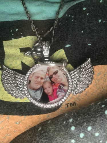 Cassandra D. review of Diamond Studded Angel Wing Photo Necklace image 1 out of 1