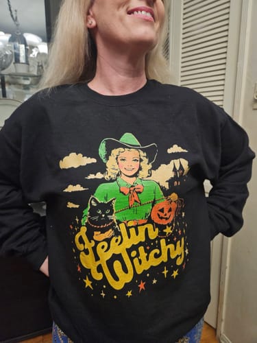 Customer photo review of Feelin' Witchy Sweatshirt