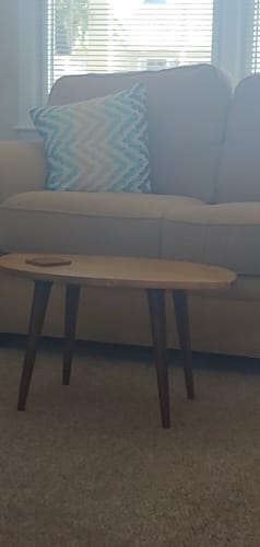 Customer photo review of Coffee Table With Drop Leaves - Solid Wood Modern Coffee Table