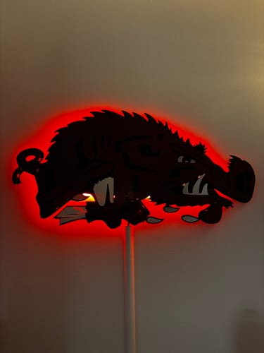 Customer photo review of Arkansas Razorbacks VAULT "Slobbering Hog" 3D Vintage Metal Wall Art
