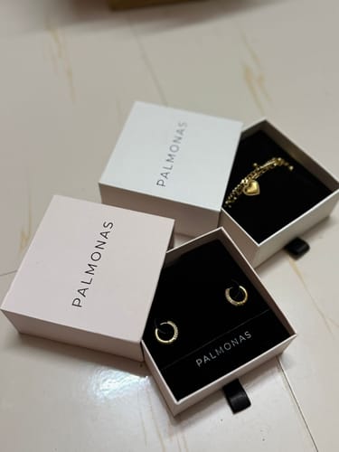 Customer photo review of Diamond Huggie Hoop Earrings