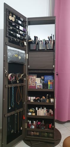Customer photo review of Ολόσωμος Καθρέφτης Κρεβατοκάμαρας Ντουλάπι Με Εσωτερικό Καθρέφτη και Φωτισμό για Μακιγιάζ Περιστρεφόμενο και Ράφια Αποθήκευσης B34-JJC007W01
