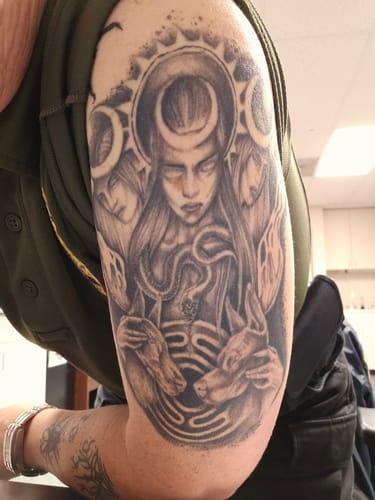 Customer photo review of Painless Tattoo Numbing Spray