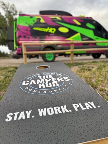 Customer photo review of Custom Cornhole Board Wrap