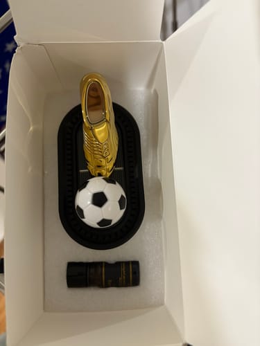Customer photo review of Solar Powered Soccer-Themed Car Air Freshener