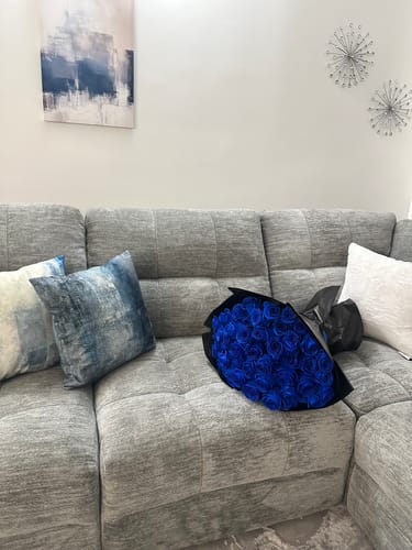 Customer photo review of Blue Rose Bouquet