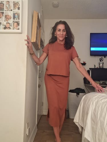 Customer photo review of Brigitte Brianna Runaround Skirt