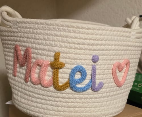 Elena Diana N. review of Baby Knits™ Multicolor Personalized Knitted Basket image 1 out of 1