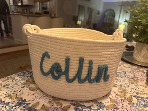 Customer photo review of Baby Knits™ Personalized Knitted Basket