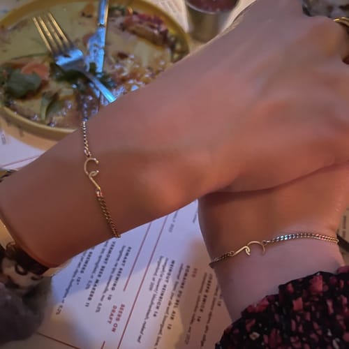 Customer photo review of Custom Two Initial Interlocking Bracelet