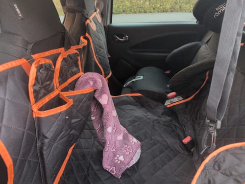 Customer photo review of 4 in 1 Convertible Dog Car Seat Cover - Waterproof