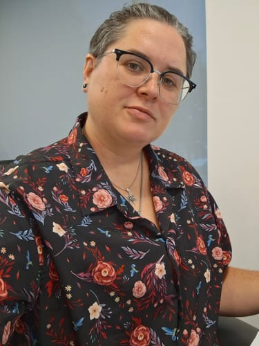 Customer photo review of Episodic Camellia Bloom Button Up Shirt