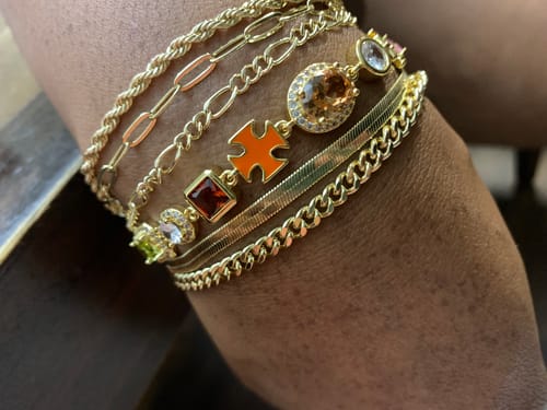 Customer photo review of Gold Solstice Gemstone Bundle (Necklace & Bracelet)