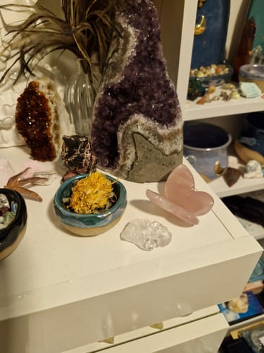 Customer photo review of Rose Quartz Butterfly Carving