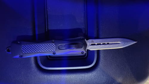 Customer photo review of Black Zedd D/A OTF - Damascus Steel (Multiple Blade Styles Available)