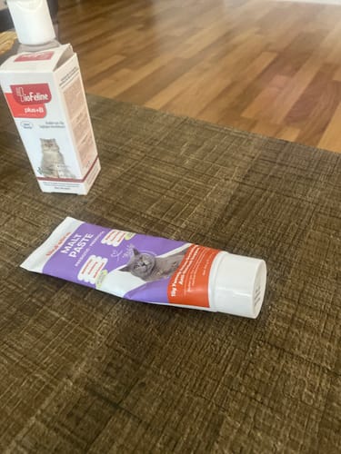 Customer photo review of Kediler İçin Tüy Yumağı Önleyici Malt Macunu | Anti-Hairball Doğal Destek | 100g