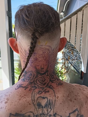 Customer photo review of Painless Tattoo Numbing Spray