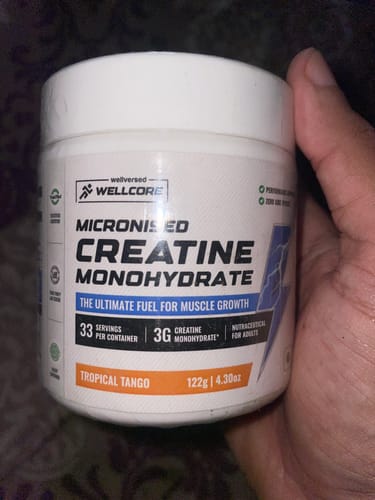 Customer photo review of Wellcore - Pure Micronised Creatine Monohydrate (122g, 33 Servings) Tropical Tango
