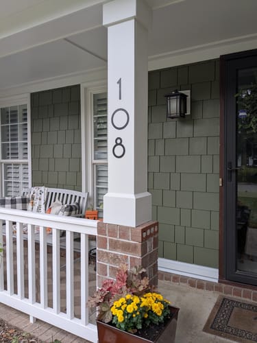 Customer photo review of Custom Metal House Numbers - 20+ Color Options
