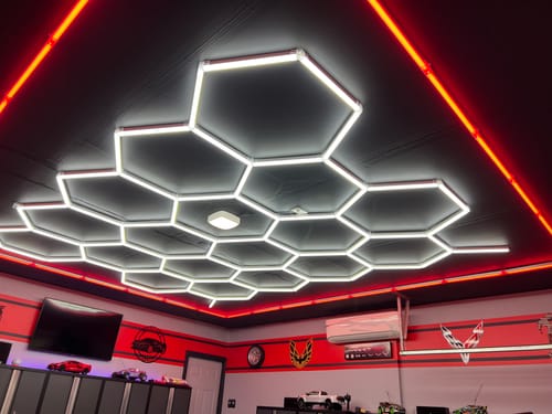 Customer photo review of Hexagon Garage Lights
