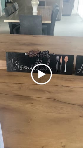 Customer video review of Start with Bismillah, End with Alhamdulillah - Wooden Islamic Wall Art