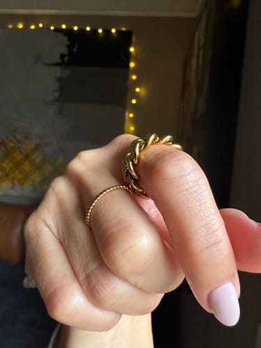 Customer photo review of Adjustable Size Curb Ring - Gold