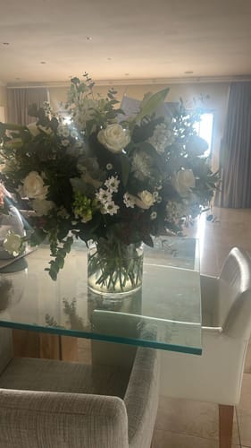 Customer photo review of White Purity Vase Arrangement