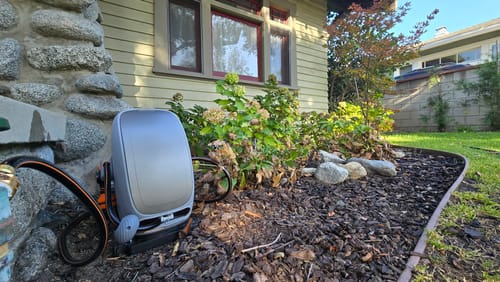 Customer photo review of Ground-Mounted Retractable Hose Reel 82ft-130ft
