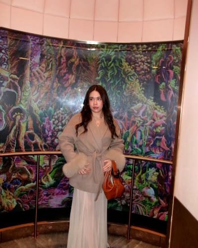 Customer photo review of Grace Elegant Women's Wool Coat with Fur Patchwork - Long Ladies Coat for Autumn & Spring