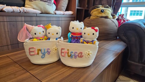 Rini O. review of Baby Knits™ Multicolor Personalized Knitted Basket image 1 out of 1