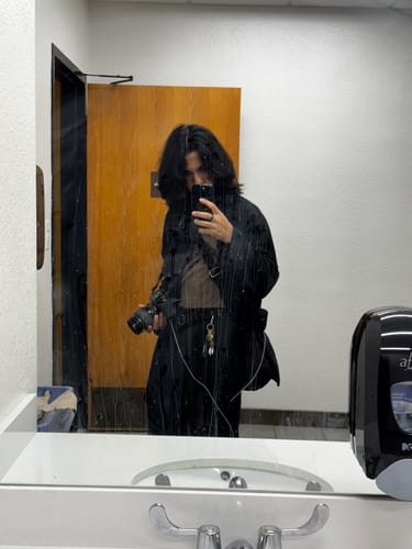 Customer photo review of Dark Fake Two Piece Slanted Placket Cardigan