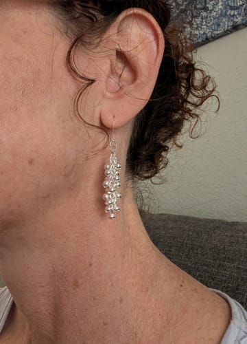 Laura O. review of Silver Ball Drop Dangles Hypoallergenic Earrings for Sensitive Ears Made with Plastic Posts image 1 out of 2